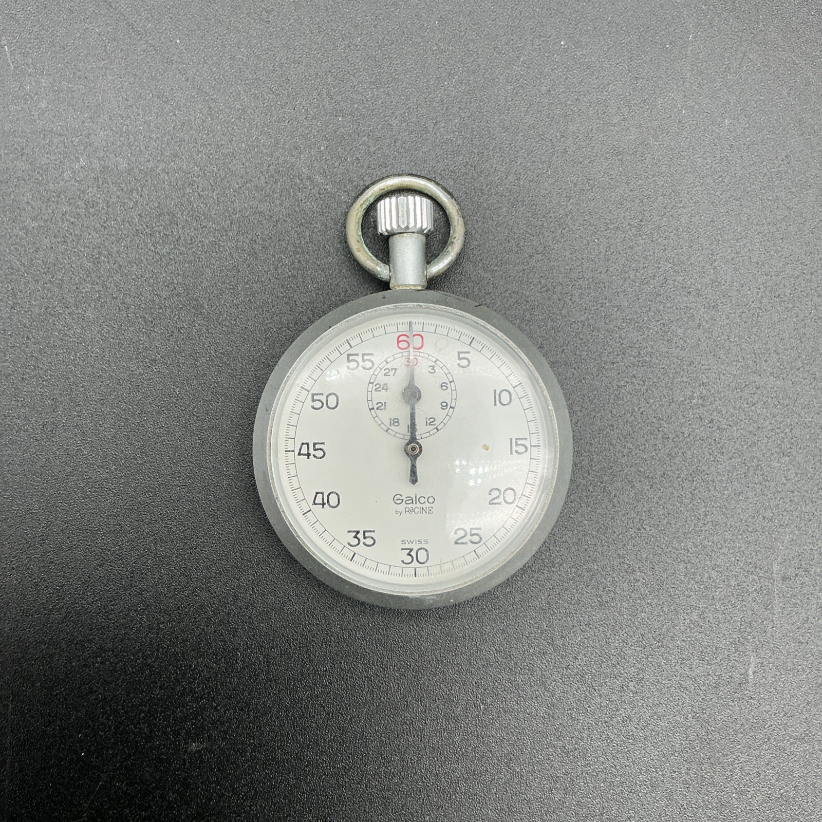Vintage Galco Racine Swiss Stopwatch Mechanical Timer 60 Second Dial