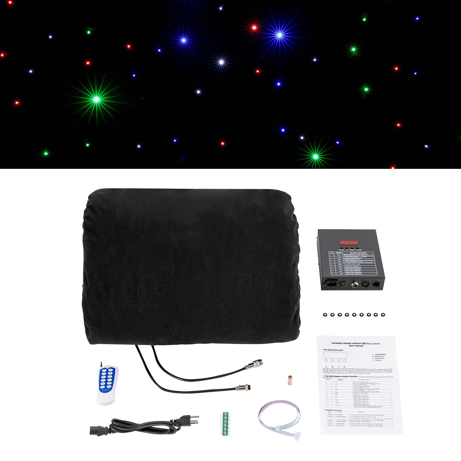 LED Star Stage Backdrop 20x10 ft – Dreamy Curtain with Remote Control