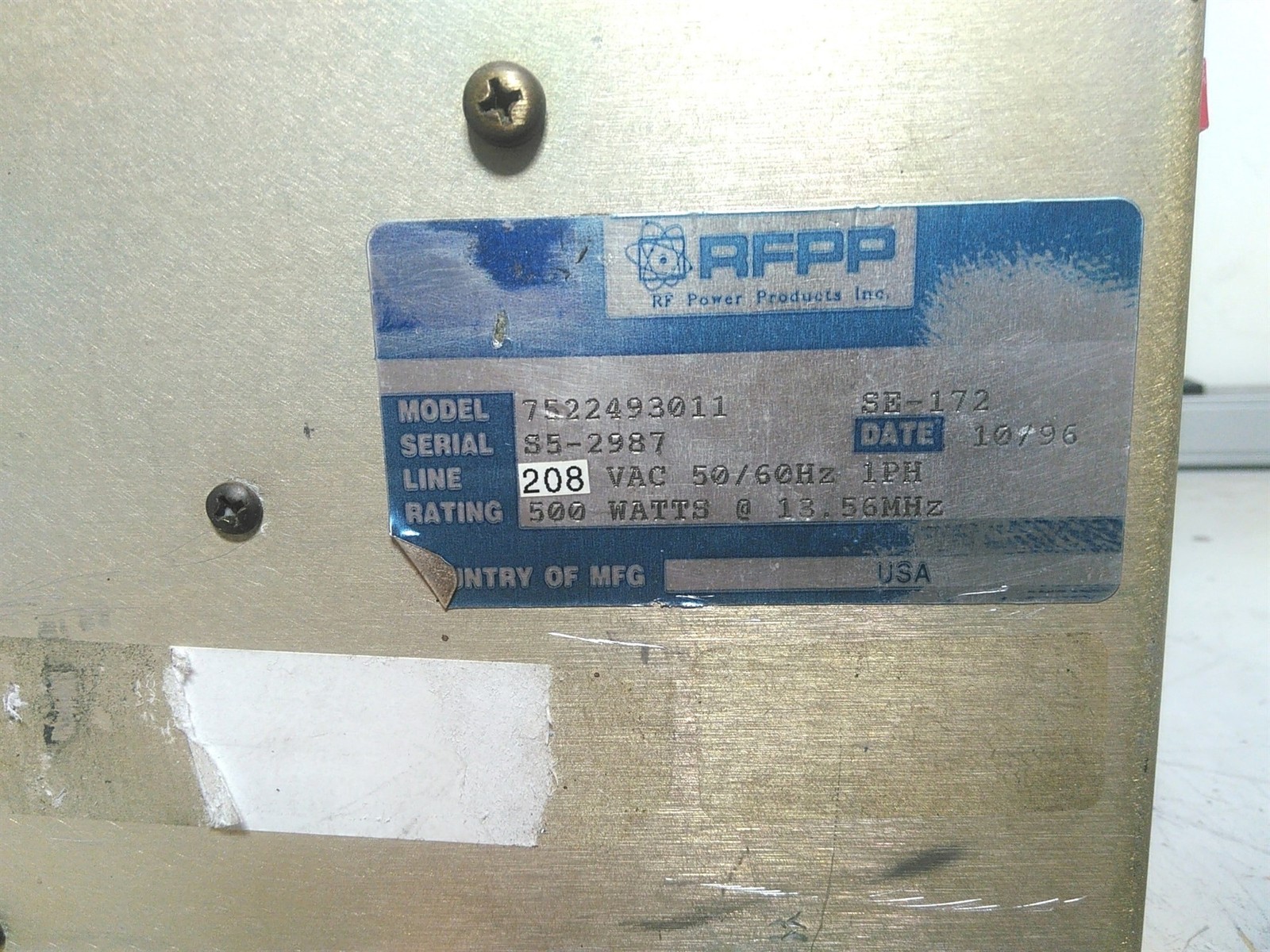RF Power RF-5S 500W Power Supply See Description
