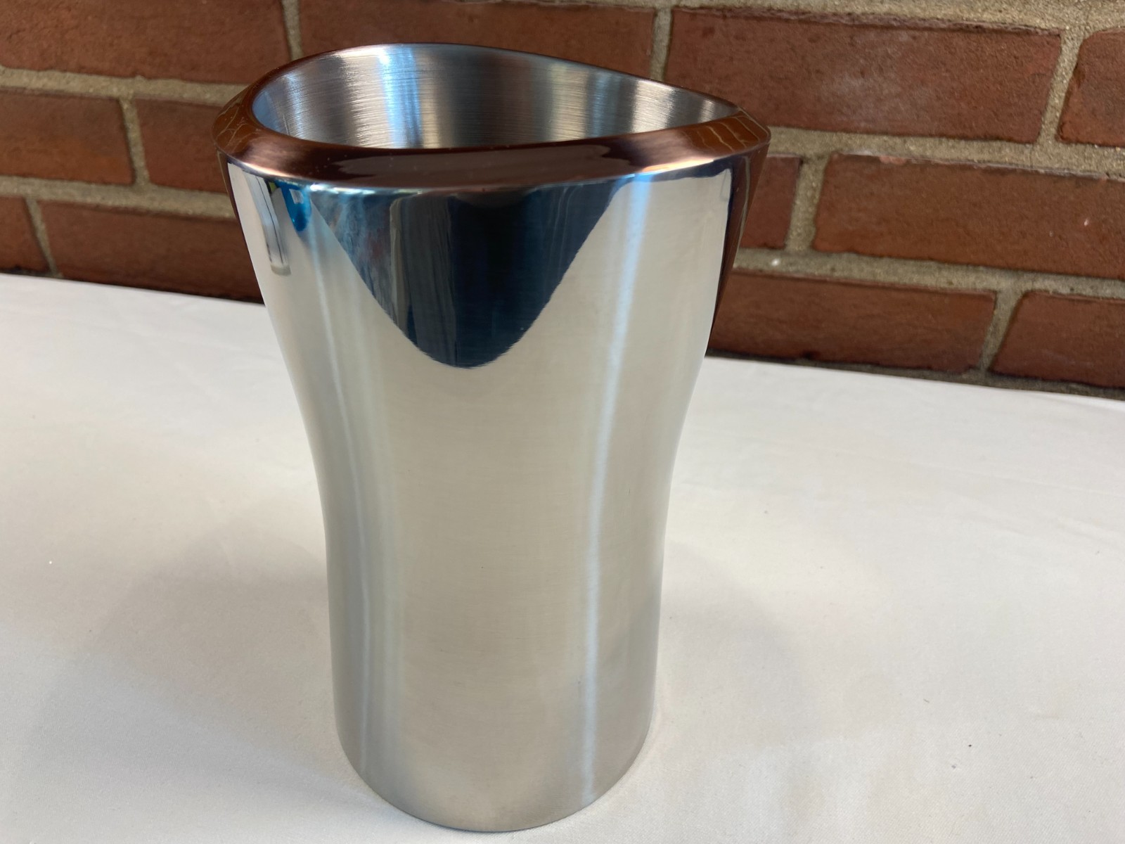 William Sonoma Wine Chiller - Modern - Stainless Steel and Copper Rim Design