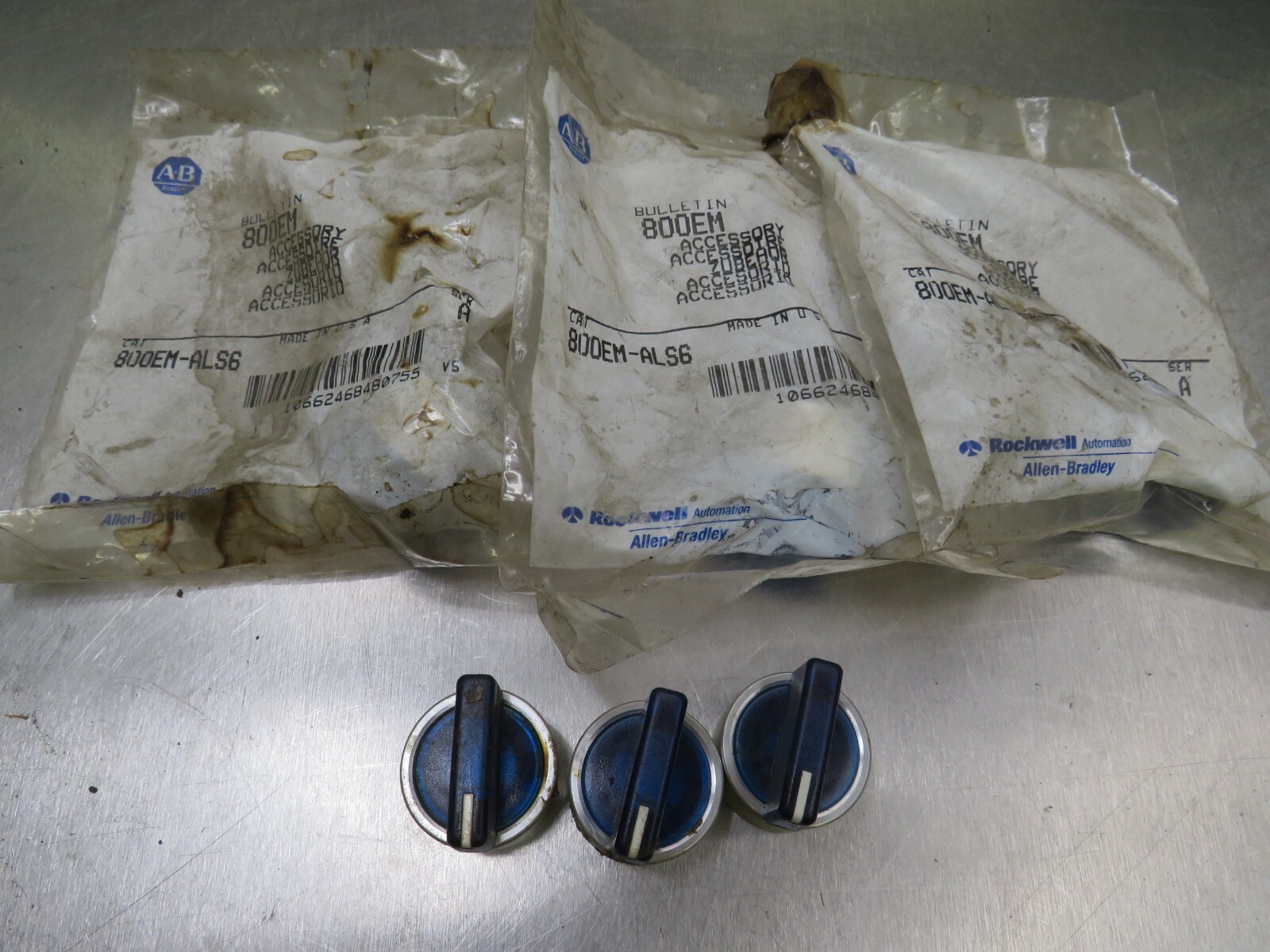 Allen Bradley 800EM-ALS6 Blue Selector Switch Knob Lot of 6!