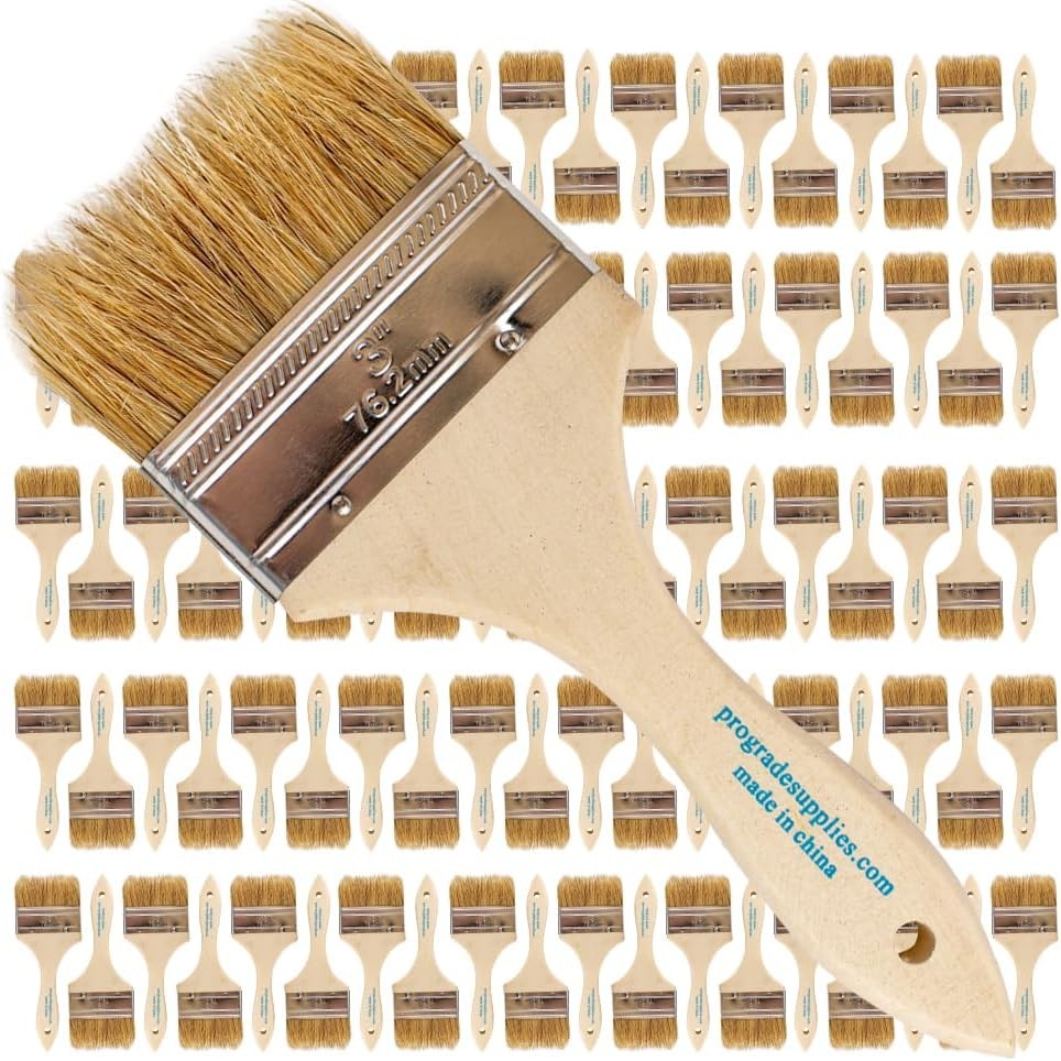Chip Paint Brushes - 96 Ea 3 Inch Chip Paint Brush Light Brown