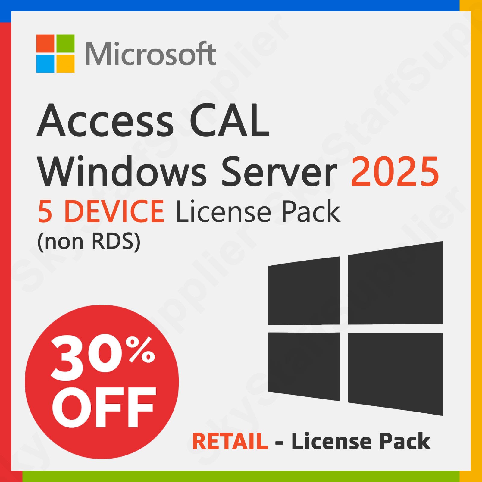 Microsoft Windows Server 2025 - 5 User Client ACCESS Licenses (Non-RDS) - NEW