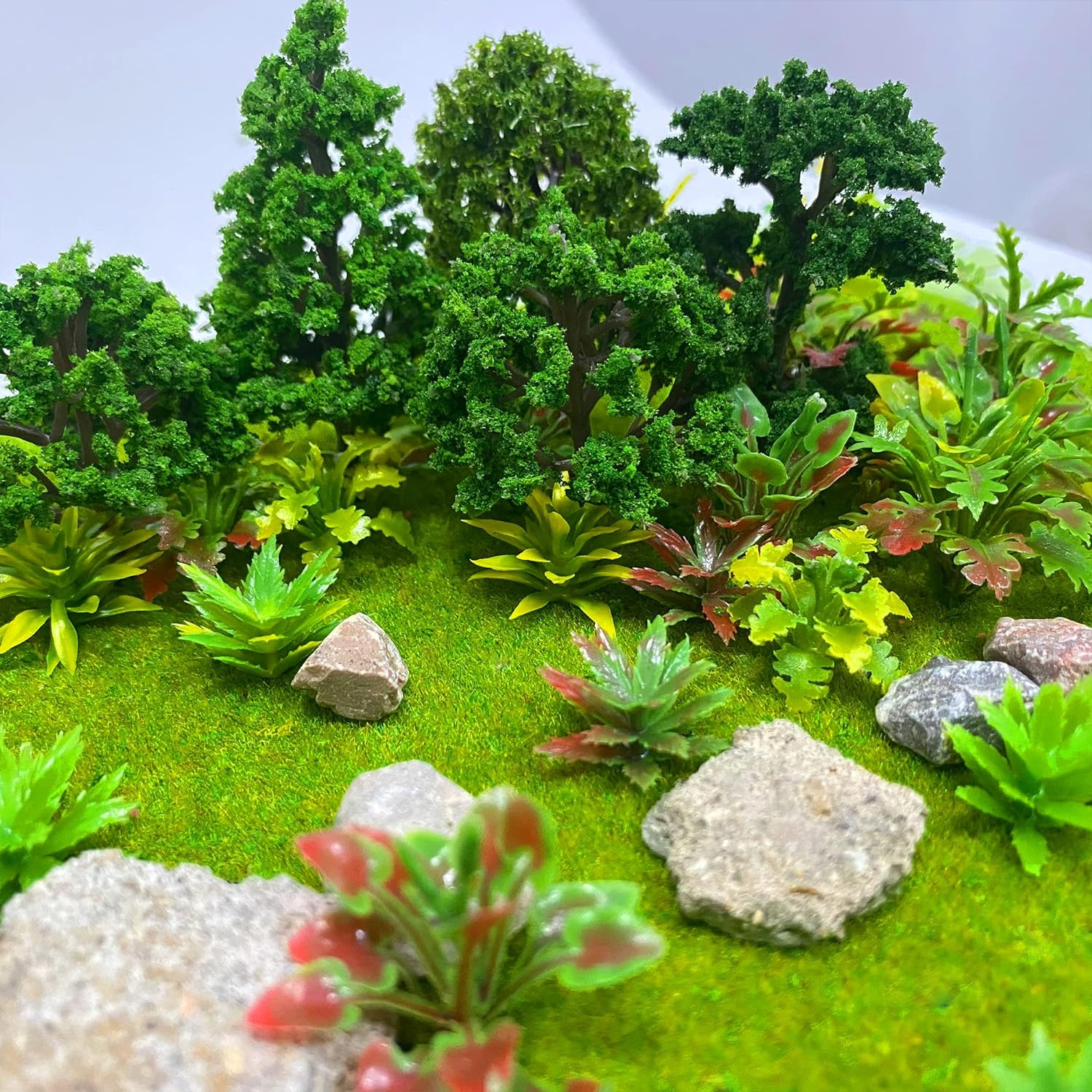 88pcs Model Trees Mixed Miniature Plants Model Train Scenery Architecture Tre...