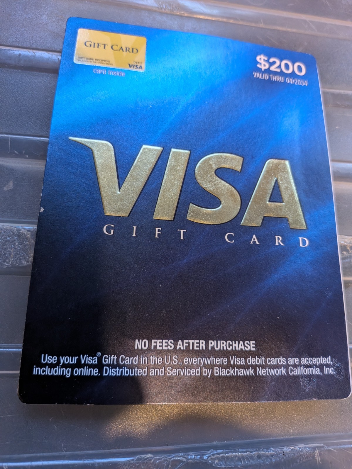Visa Physical Gift Card $200 No Fees Ready To Use! Great Gift For Birthday