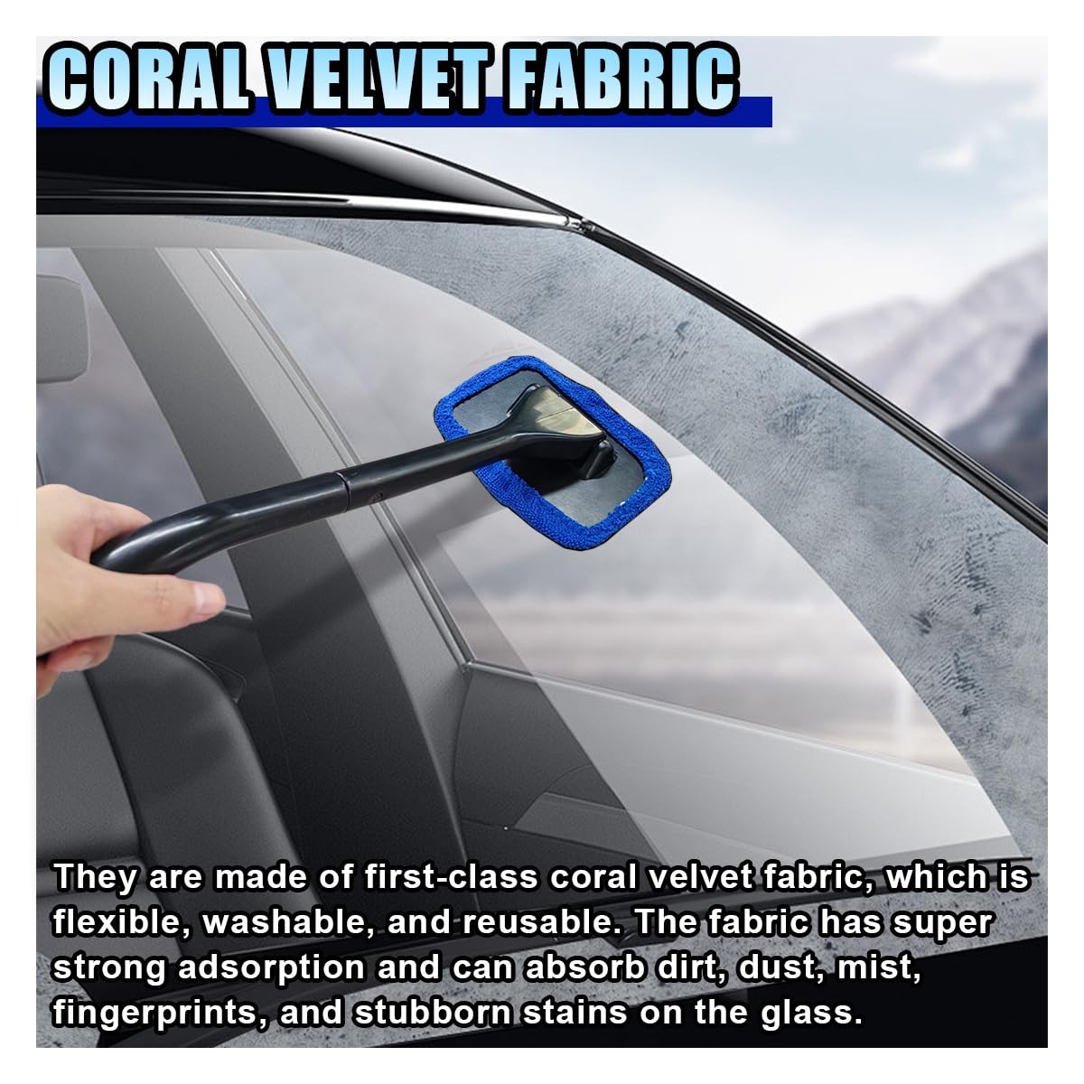 Microfiber Windshield Cleaning Cloths Replacement Tool Pads Bonnet Wipes 7 Pa...