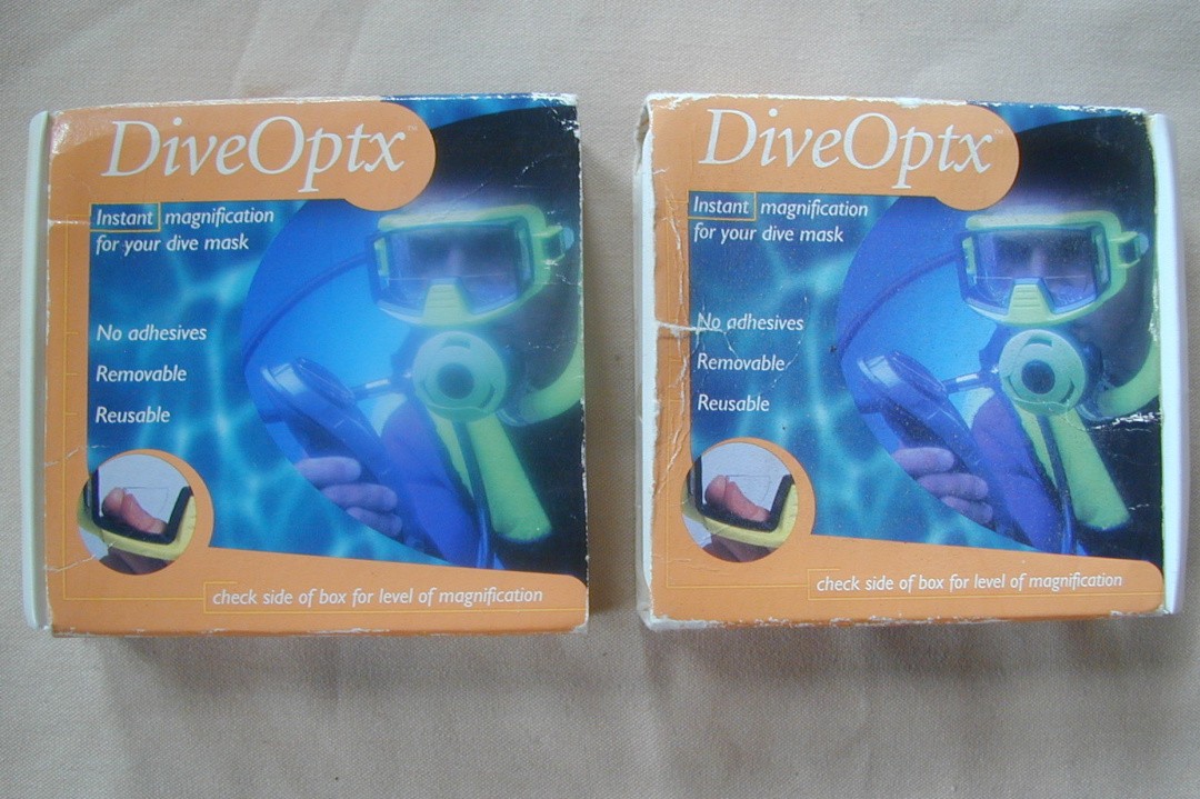 2 NeOptx Dive Optx Scuba Diving Snorkeling Mask Stick On Lenses +3  +2? DiveOptx