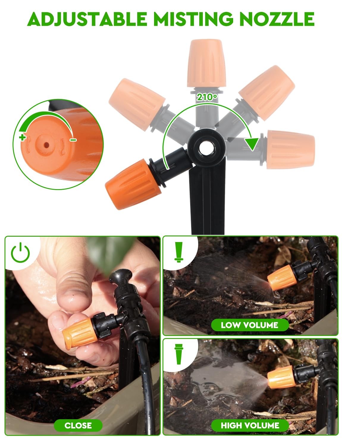Landtouch Drip Irrigation System, 40FT 1/2" Mainline & 100FT 1/4" 140 FT