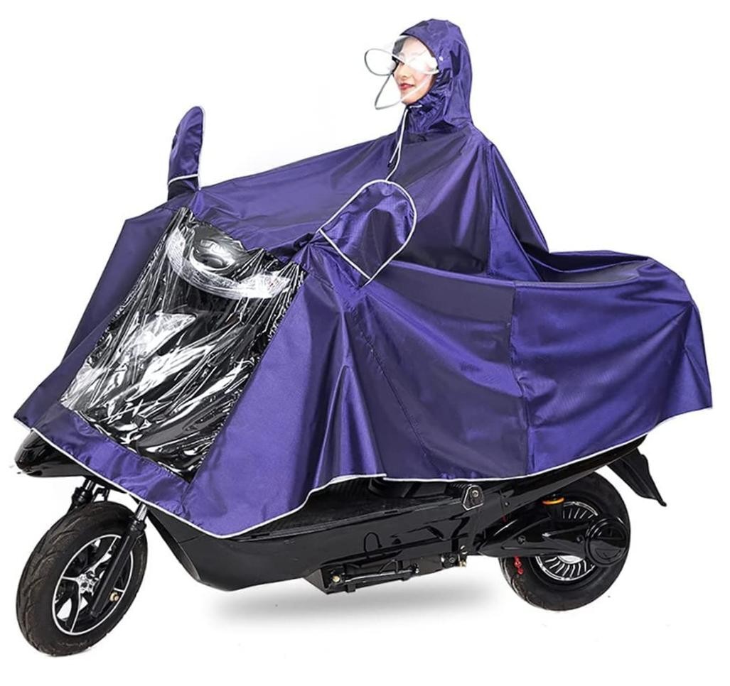 Haozaikeji Universal Motorcycle Raincoat - Waterproof Hoodie - Purple - Purple