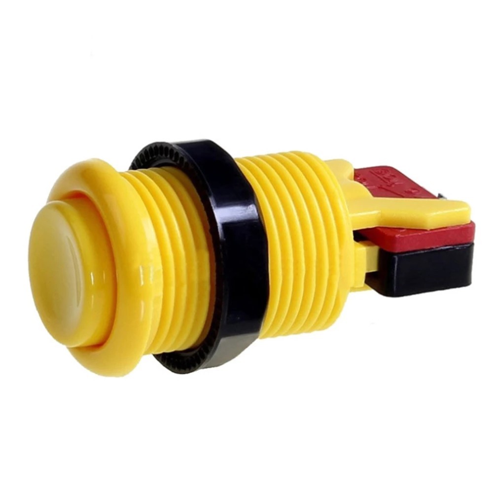 Push Button Aracde, 1 UP, 28 MM Long , Multicade , YELLOW W Micro Switch