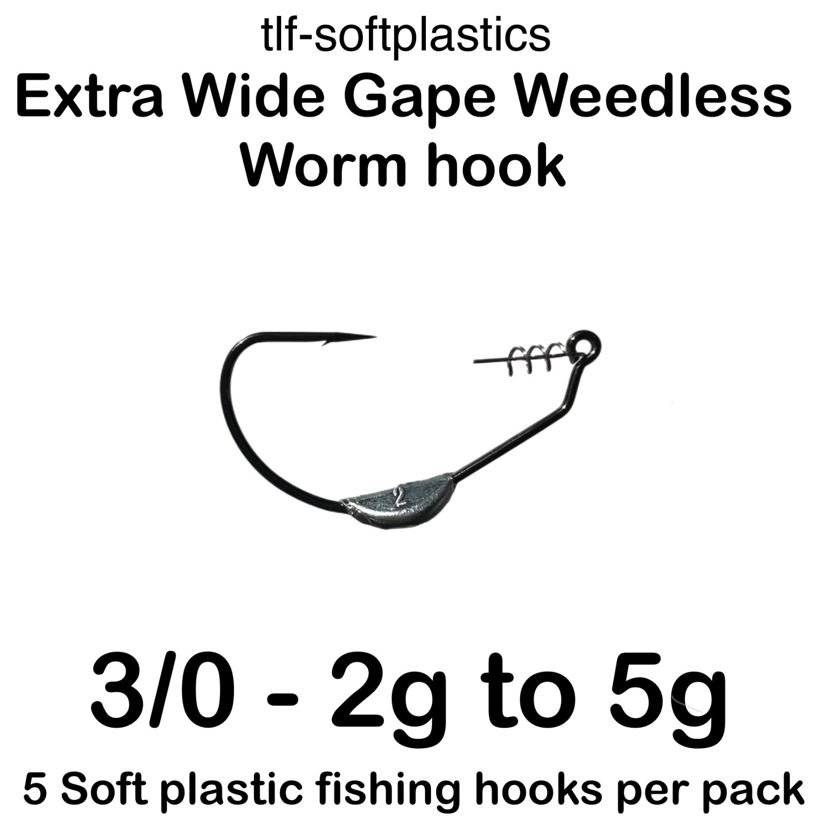 3/0 WEIGHTED EXTRA WIDE GAPE WEEDLESS WORM HOOK owner beast shape