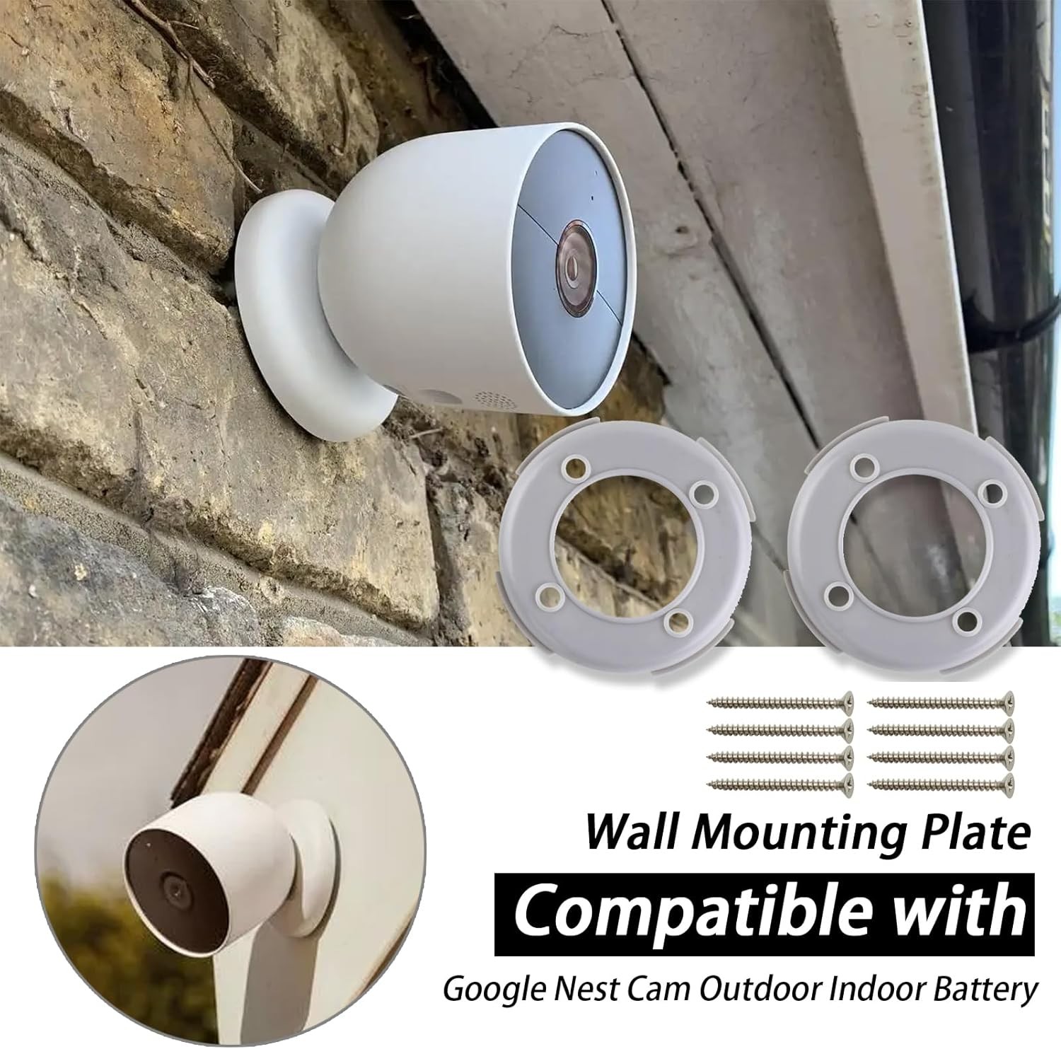 Wall Mount Plate for Google Nest Camera Grey