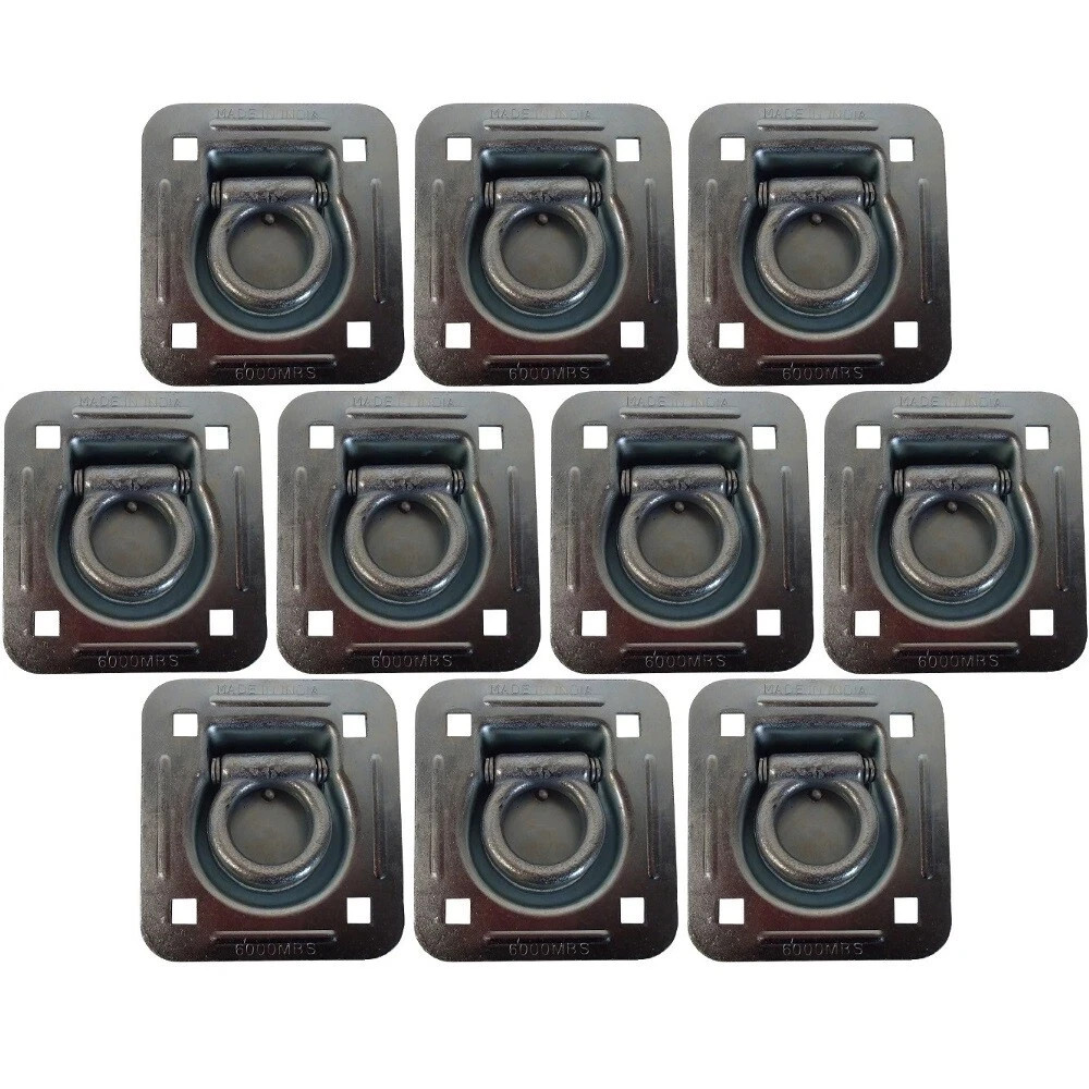 10PK Truck Trailer Recessed D-Ring Anchor Tie Down 6,000 lb Load Rating
