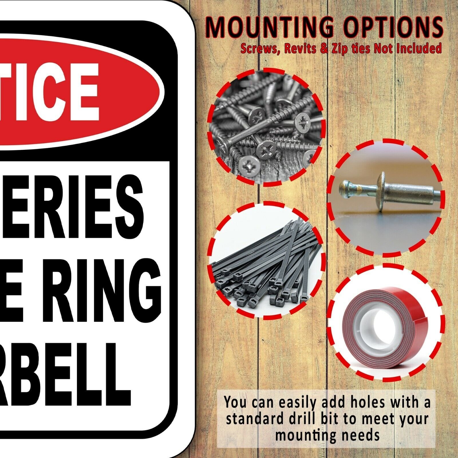 NOTICE Deliveries Please Ring Doorbell Aluminum composite outdoor sign