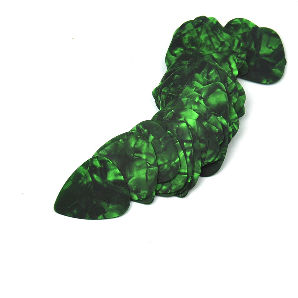 Lots of 100pcs Green Pearl 0.46mm Thin Blank Celluloid Guitar Picks Plectrums