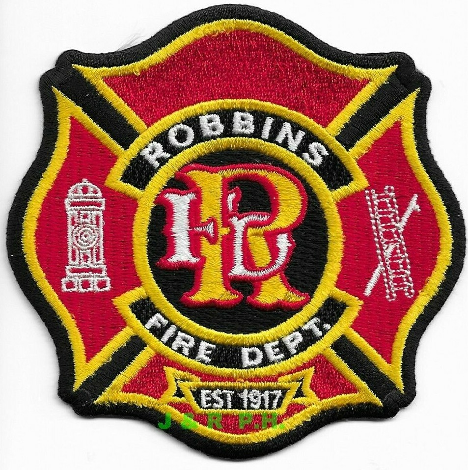 Robbins  Fire Dept. - 1917 "New Style", Illinois  (4" x 4" size) fire patch
