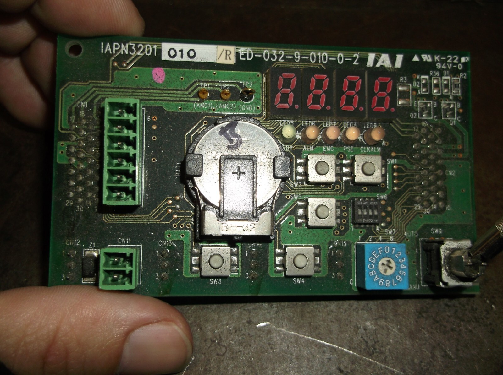 IAI ED-032-9-010-0-2 IAPN3201 CIRCUIT BOARD W/ 4-DIGIT COUNTER (BIN16)