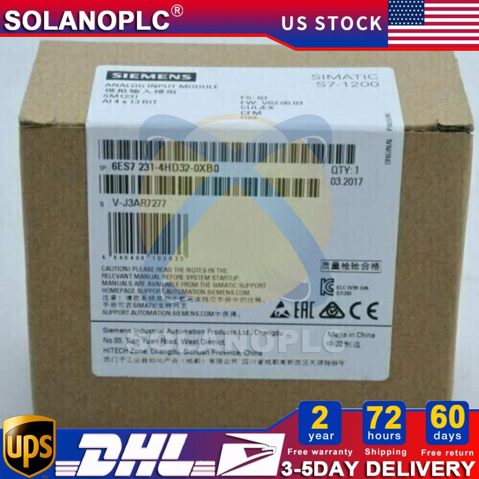 New Siemens 6ES7231-4HF32-0XB0 S7-1200 Analog input SM 1231 6ES7 231-4HF32-0XB0