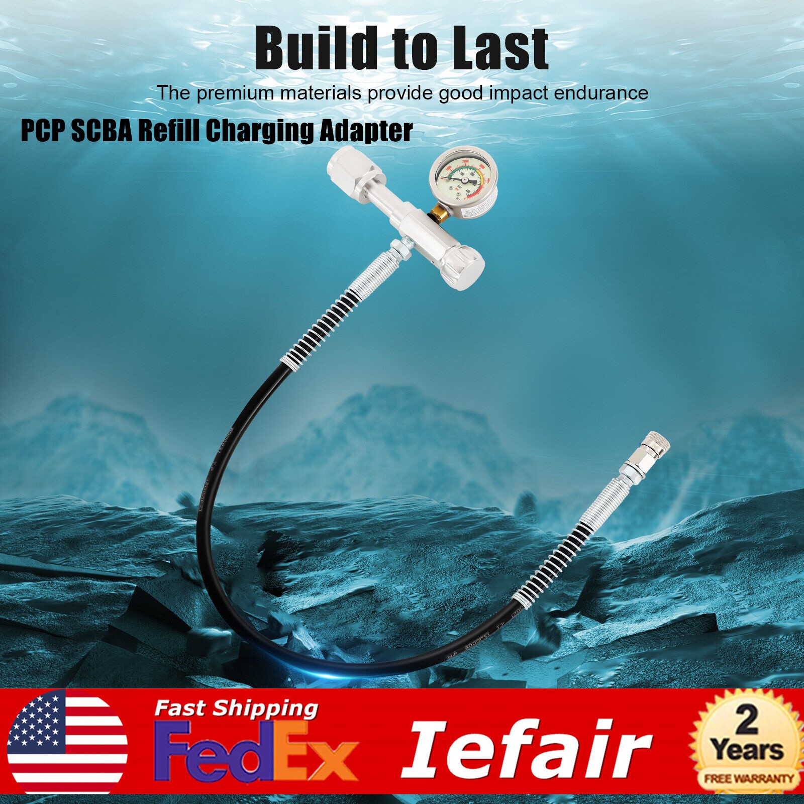 PCP Air Rifle Charging Valve Adapter PCP SCBA Air Fill Station w/ Hose