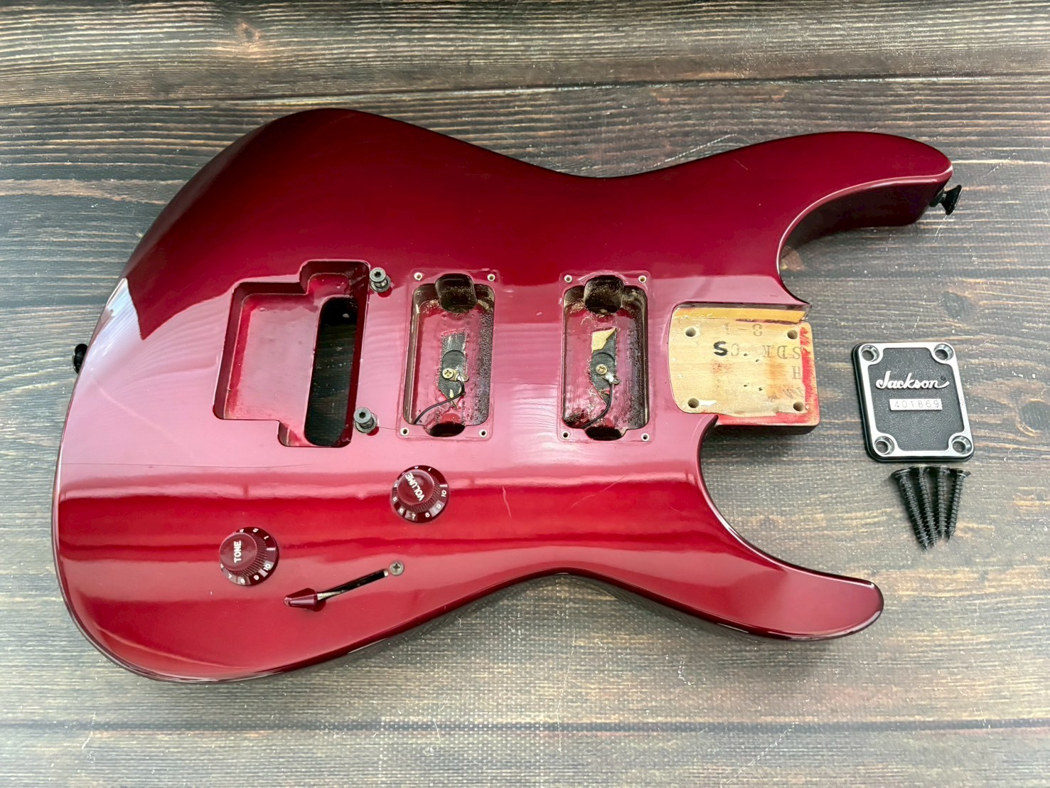 1994 Charvel by Jackson SDK Super Dinky HH Body Dark Red Made in Japan w/Plate