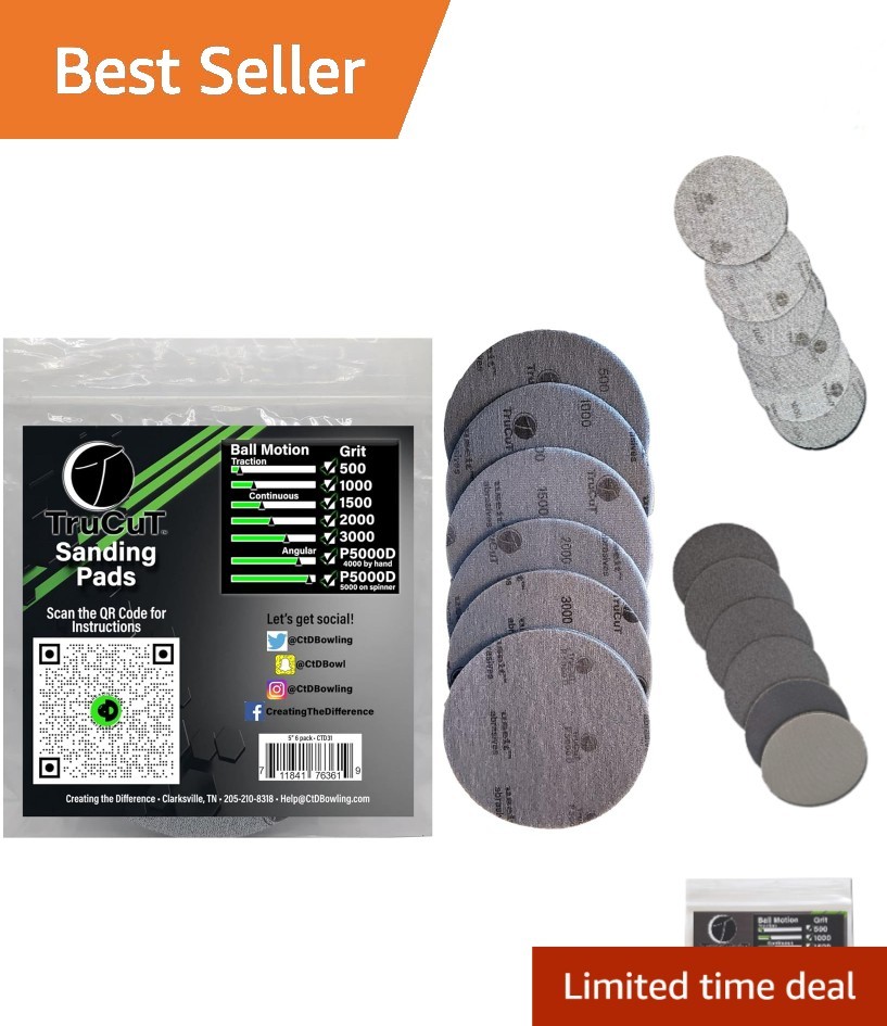 Bowling Ball Resurfacing Sanding Pads - 6 Pack Variety from Grit 500 to 5000