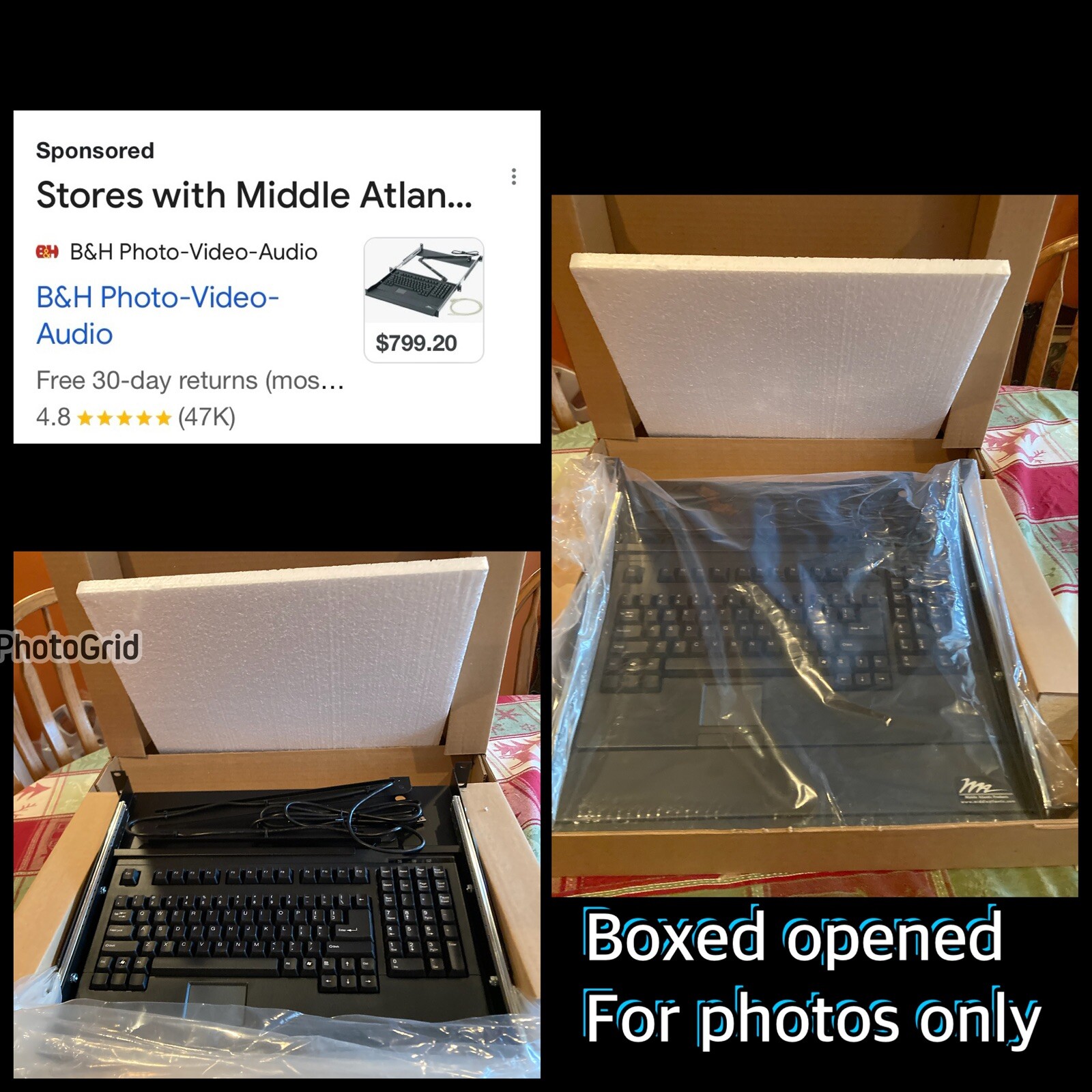 Middle Atlantic RM-KB 1RU Space Sliding Shelf Computer Keyboard retails $800