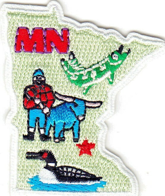 MINNESOTA STATE SHAPE iron On Patch MN