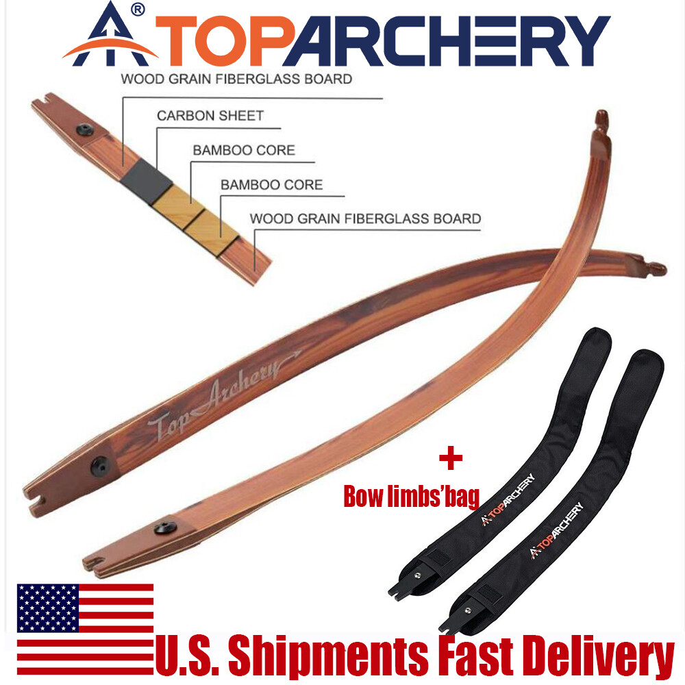 TOPARCHERY Archery ILF Bow Limbs Made of Bamboo&Carbon for H19"-62" / H17"-60"
