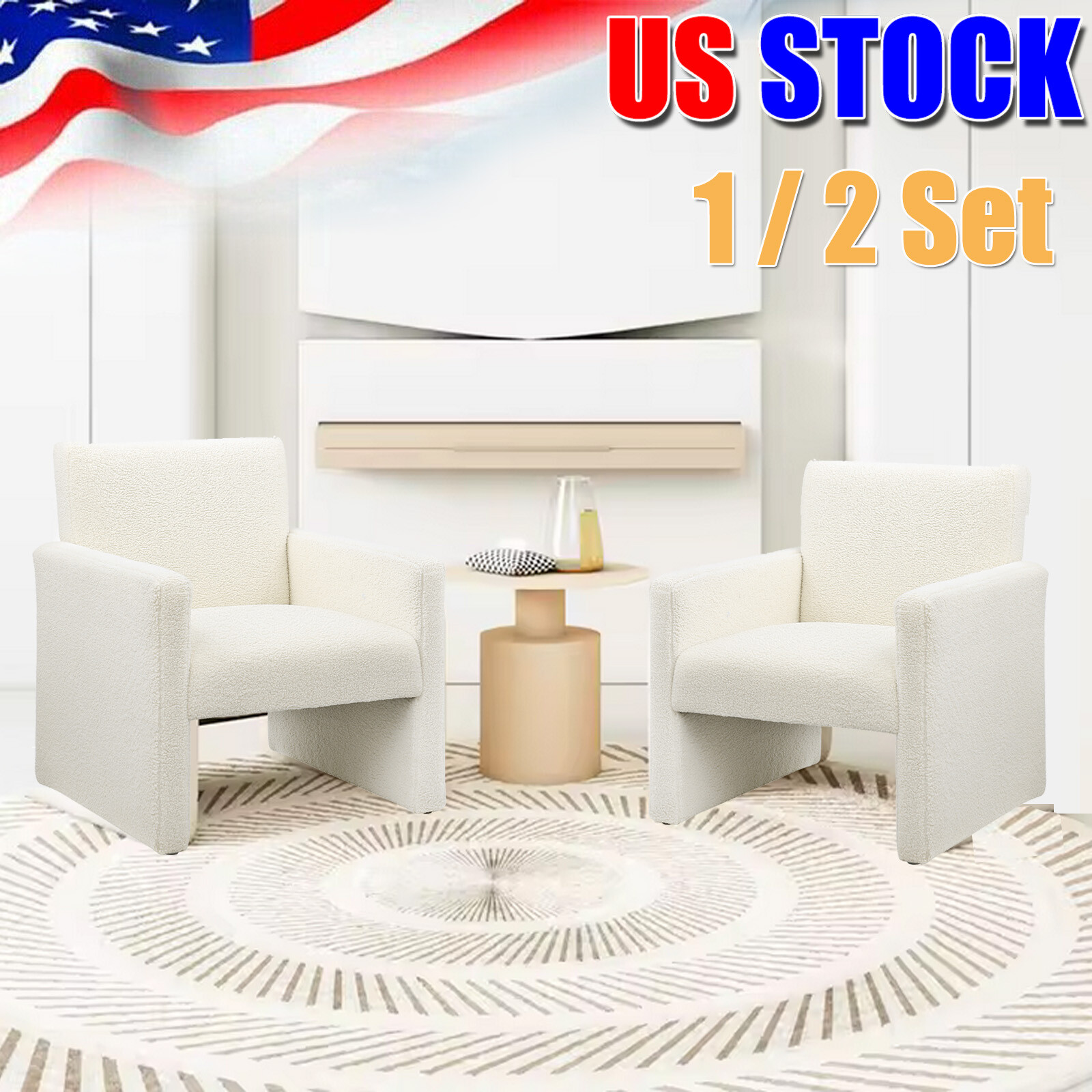 1/2 X Modern Sofa Lamb Fabric Armrest Single Sofa Chair for Bedroom Living Room