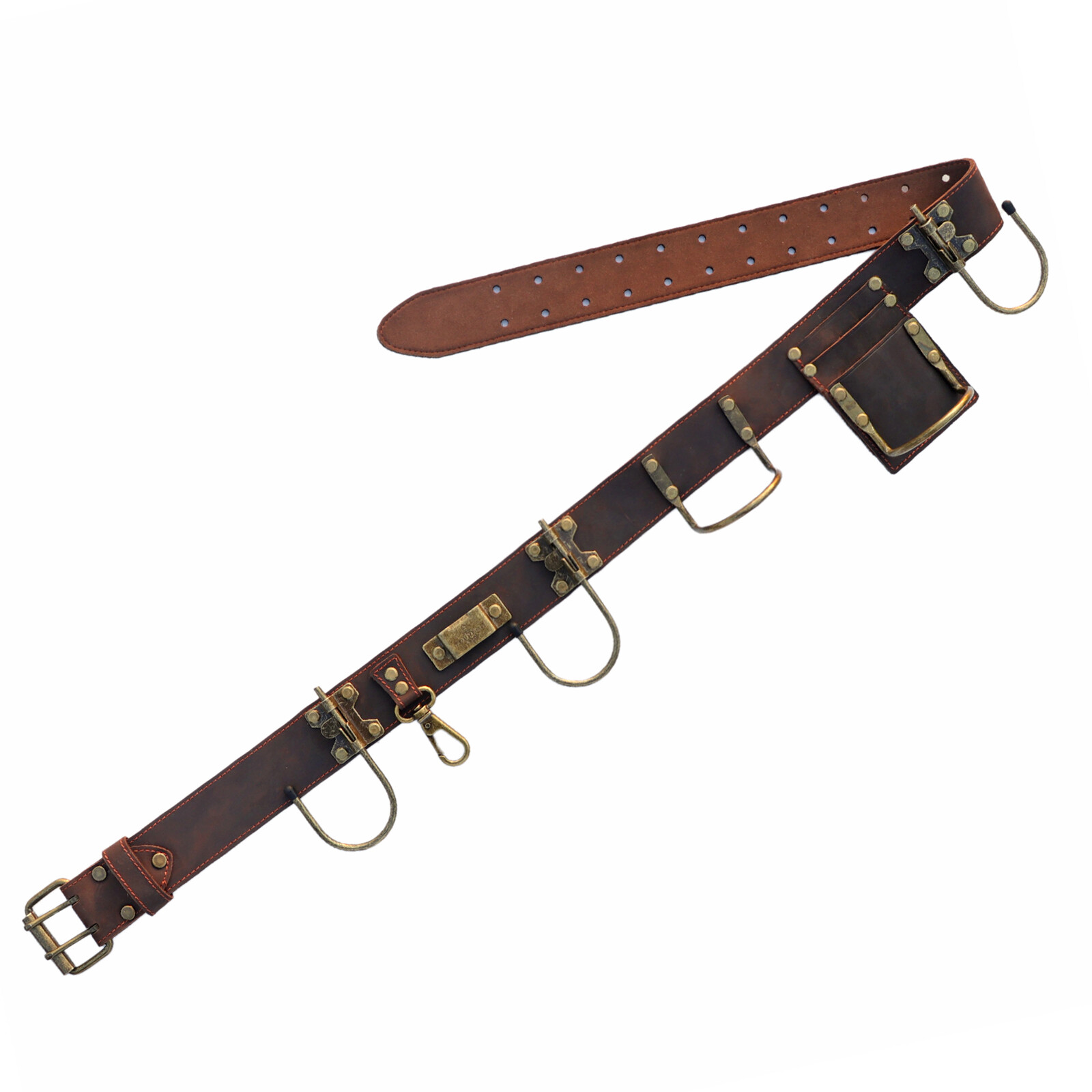 Leather 2inch Tools Belt Hammer Hooks Scaffolding Holder Drill Holster