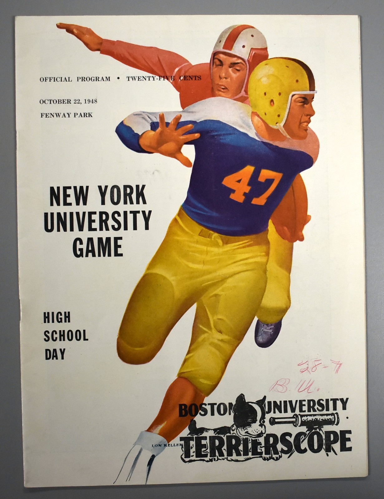New York University vs Boston University October 22nd 1948 Official Game Program