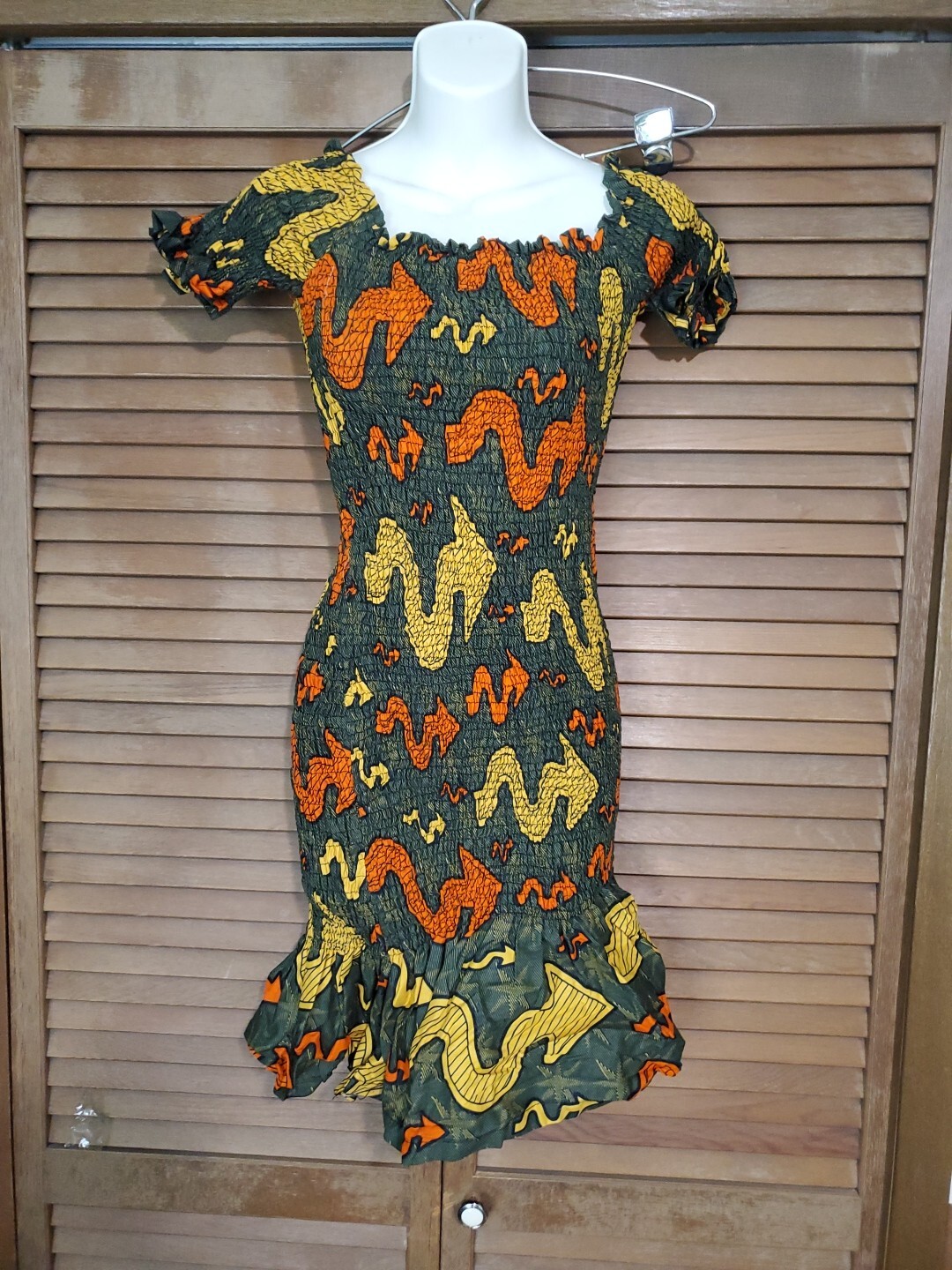African print bodycon midi dress Elastic Contours To Anybody Shape