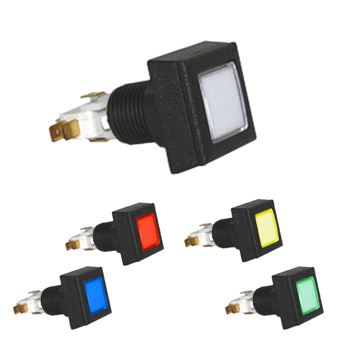 Pushbutton Square Small Low Profile Illuminated with Microswitch - 57-0004