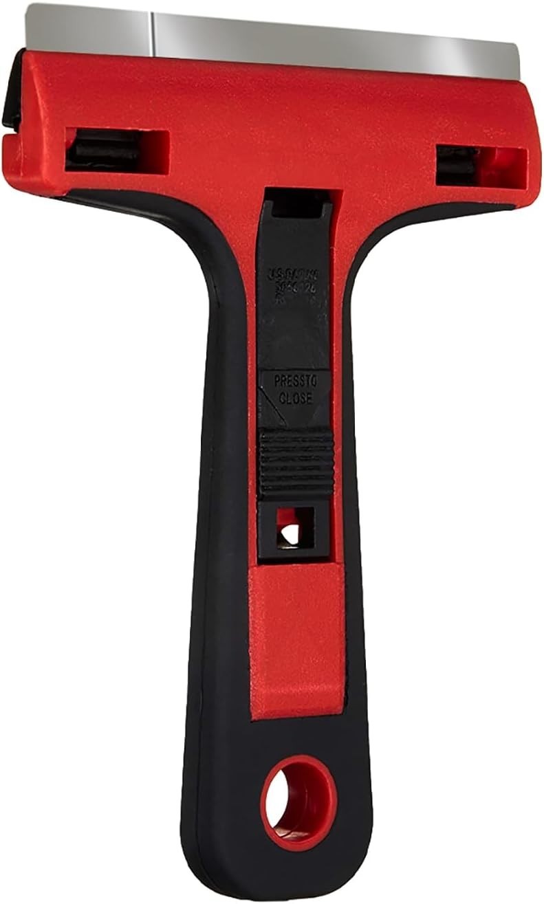 Durable 4-Inch GTS Glass & Tile Scraper with Quick Push-Button Blade Change