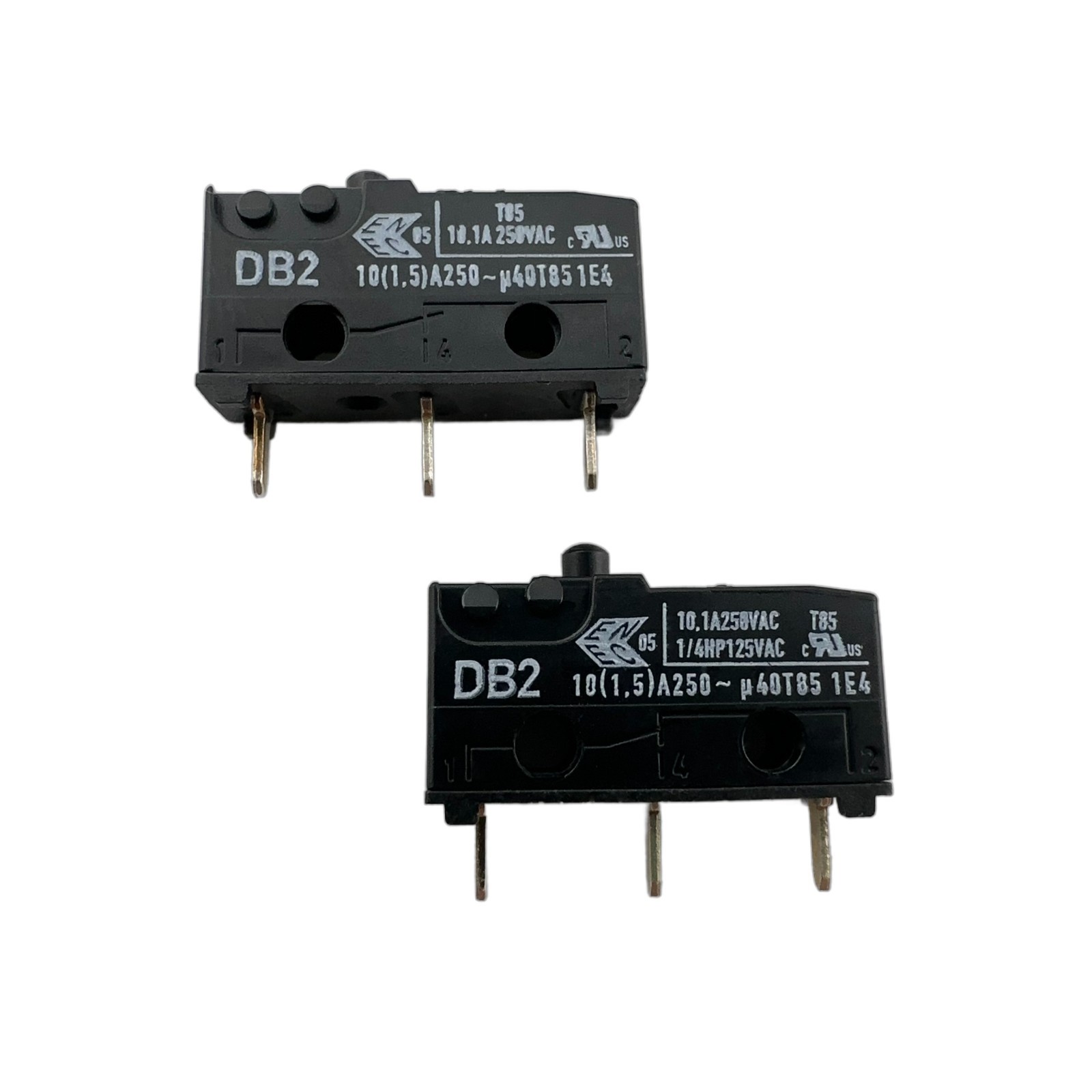 2x CHERRY ZF DB2 Micro Switch Reset Black Button 3-Pin 10.1A 250VAC