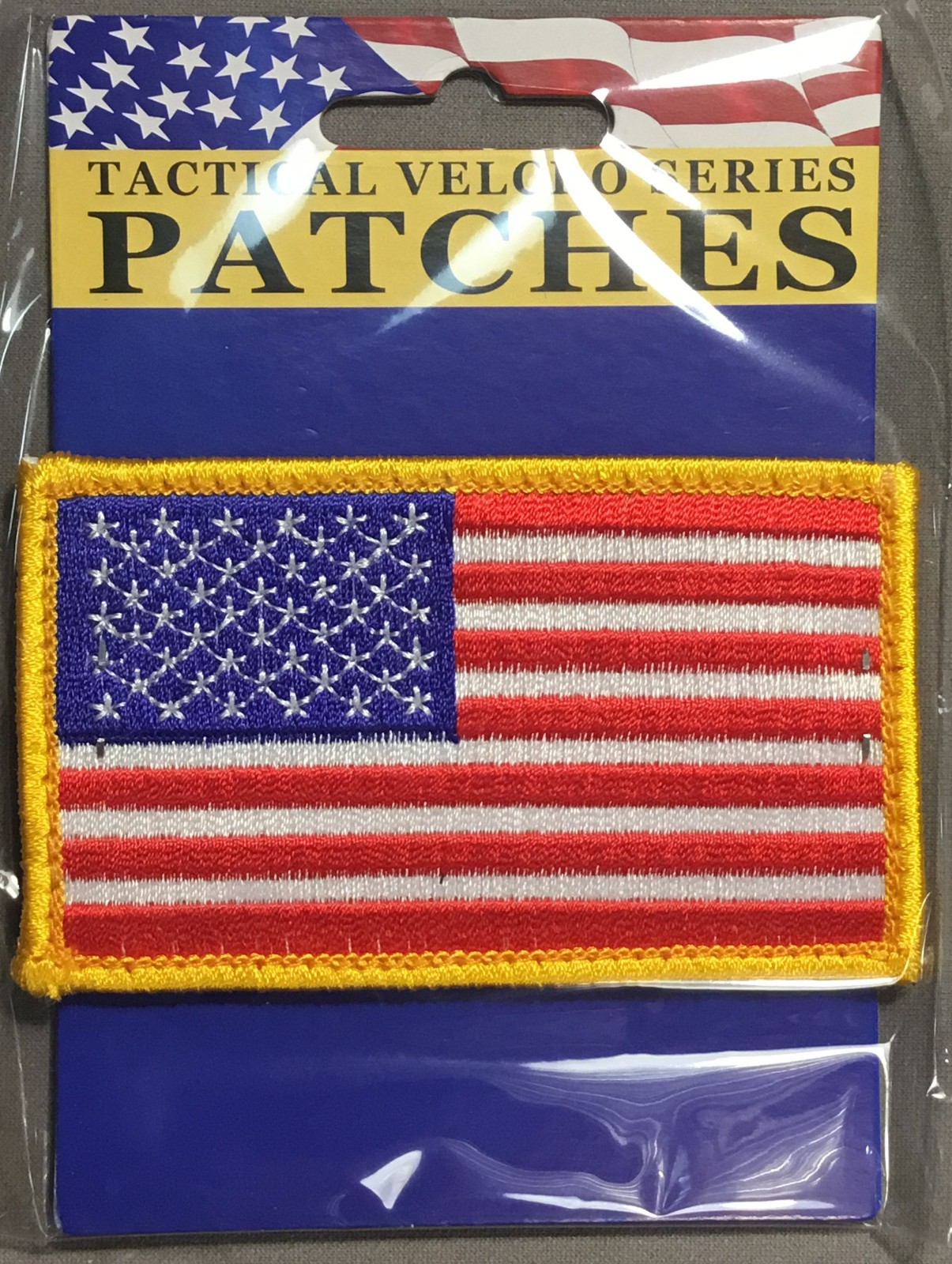 American flag with gold border Official Velcro patch