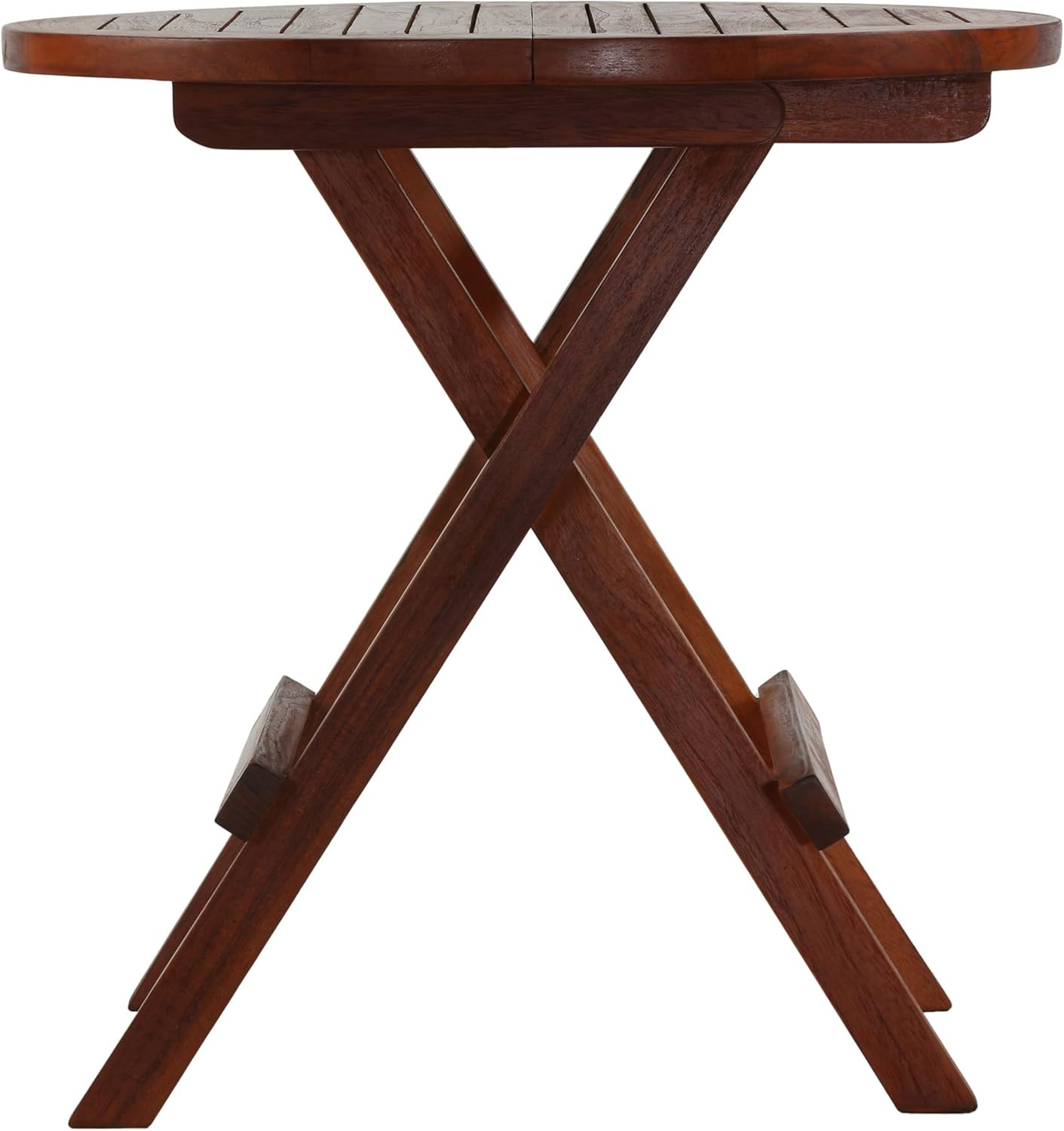 Karlyn round Folding End Table in Teak Wood, 20"