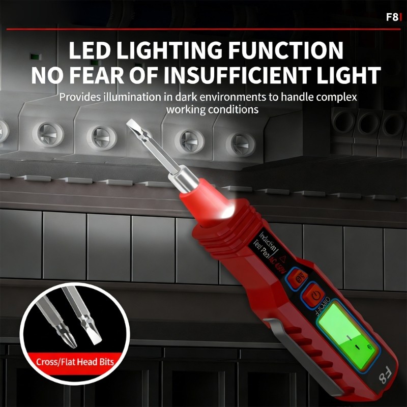 Professional Voltages Detector Pen With Flashlight Visual And Audible Alerts