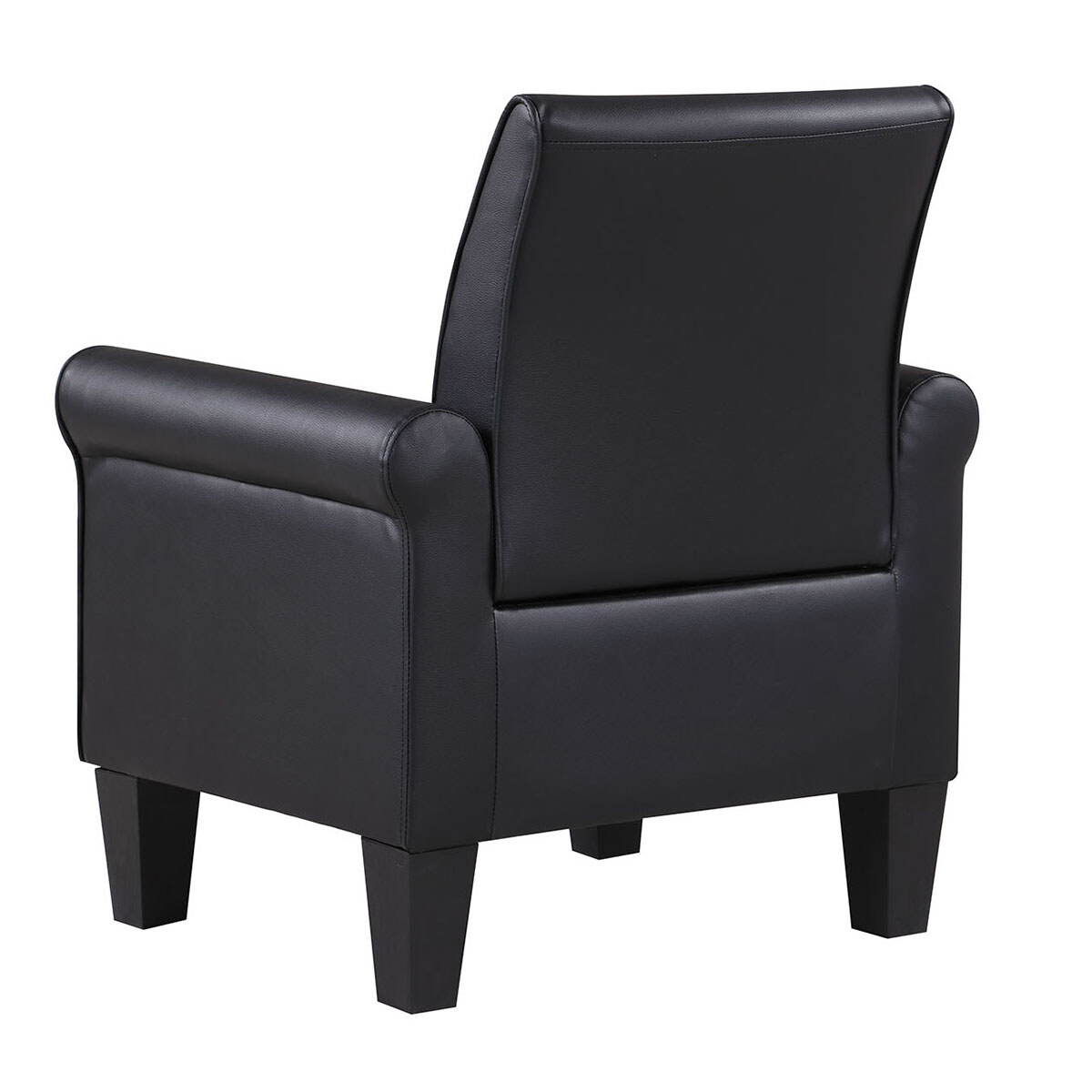 Upholstered Accent Arm Chair Faux Leather Single Sofa for Living Room