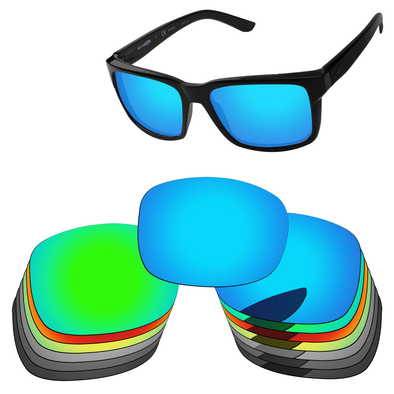 Lenslog Polarized Replacement Lens For-Arnette Swindle AN4218 Frame -Colors