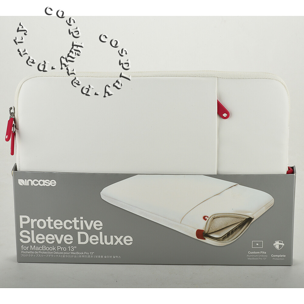 Incase MacBook Pro 13" Sleeve Deluxe Leather Pouch Case - White & Cranberry Pink
