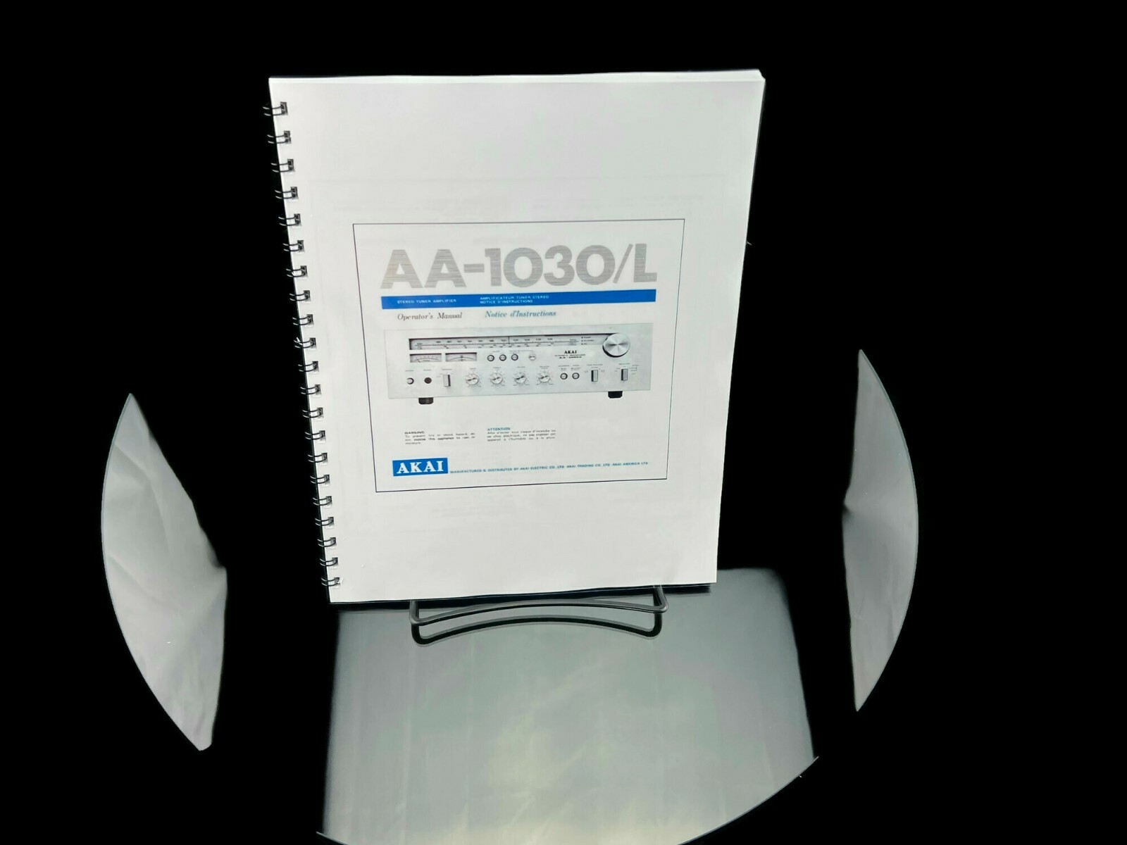 AKAI AA-1030/L Operators Instruction Manual Reprint COIL BOUND