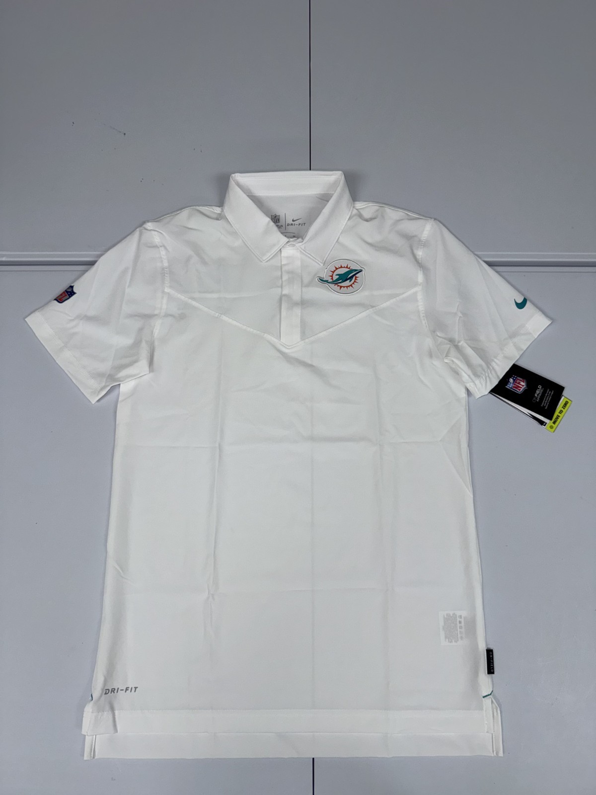 Nike Miami Dolphins Men's White Sideline On Field Performance Polo Pick Size