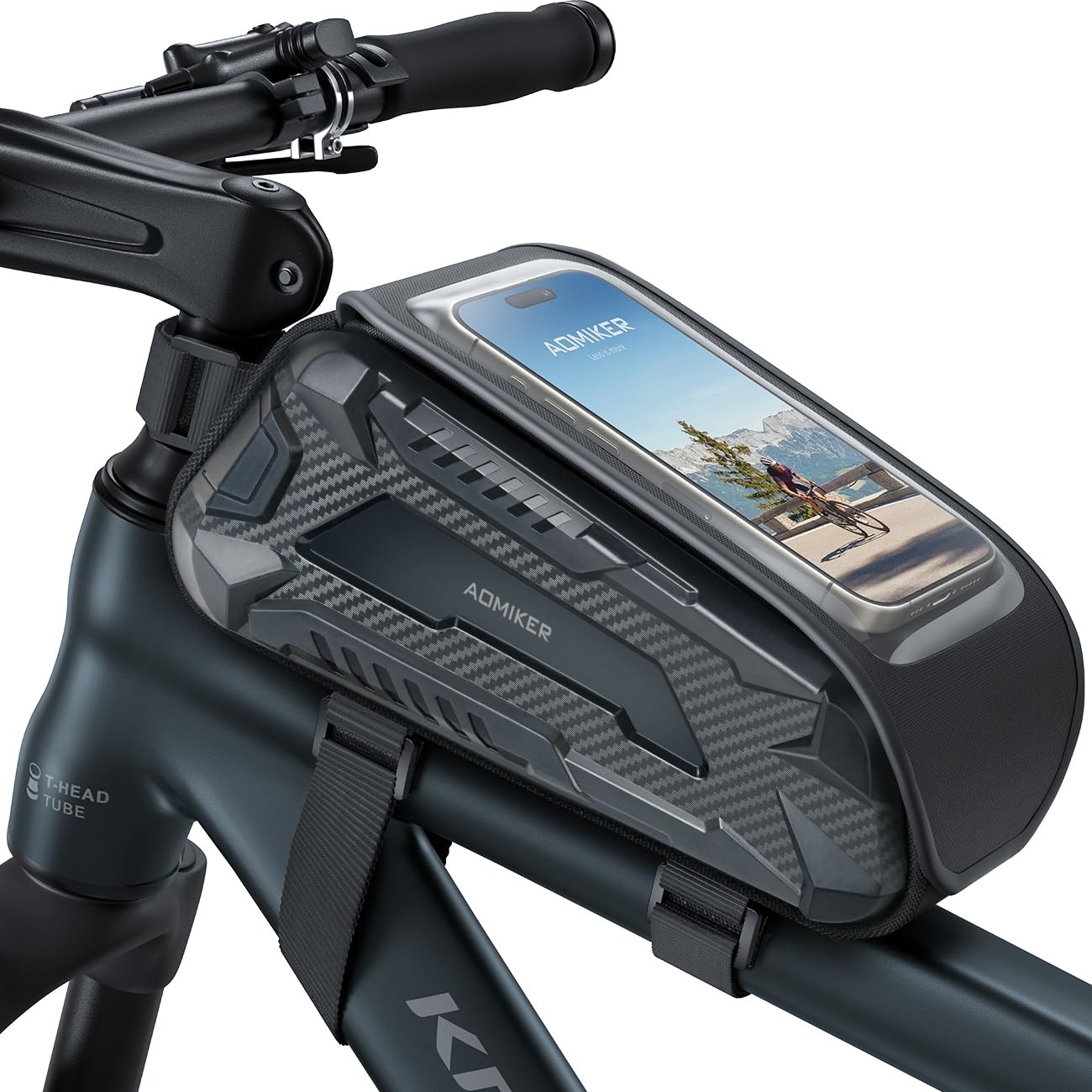 Waterproof Bike Frame Bag - [2025 Quick Zipper] Bike Phone Bag with 1.6L Capa...