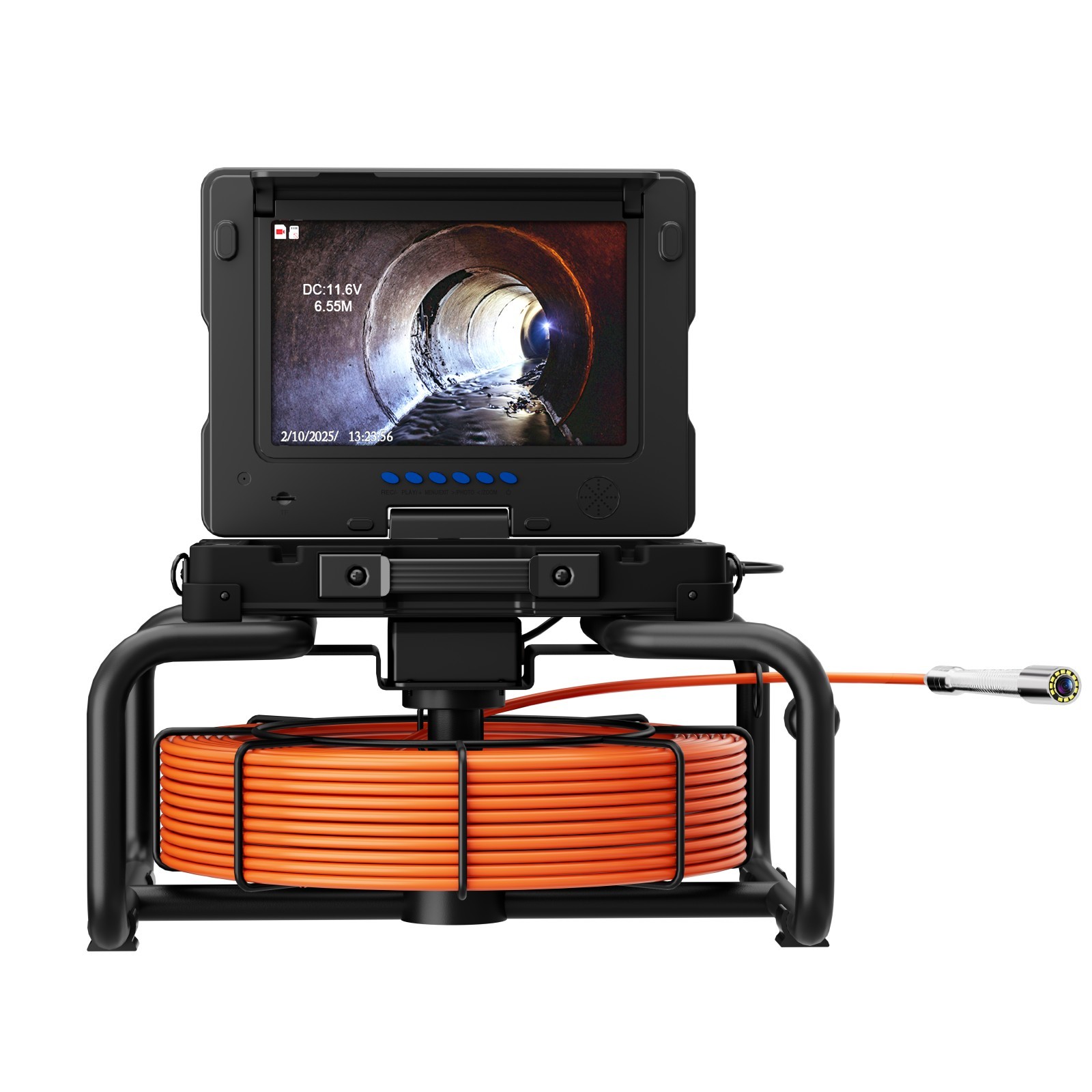 9" IPS DVR Pipe Inspection Camera 7mm Diameter IP68 Pipeline Video Endoscope