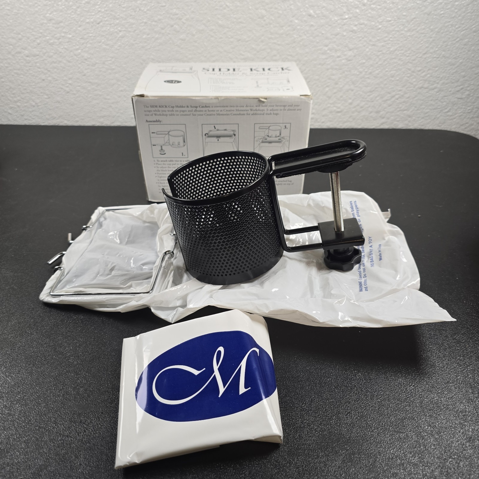 Creative Memories SIDE-KICK Cup Holder, Scrap Catcher Bag Holder & 2 Bags