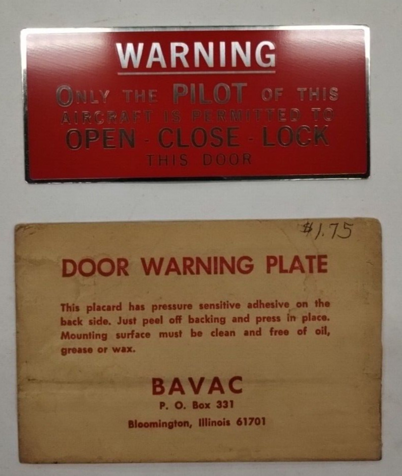 BAVAC/ Door Warning Plate-Original