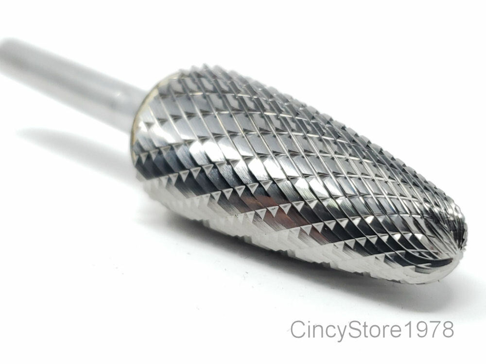 SF15D Tree Shape Tungsten Carbide Burr Bur Cutting Tool Die Grinder Bit 1/4" NEW