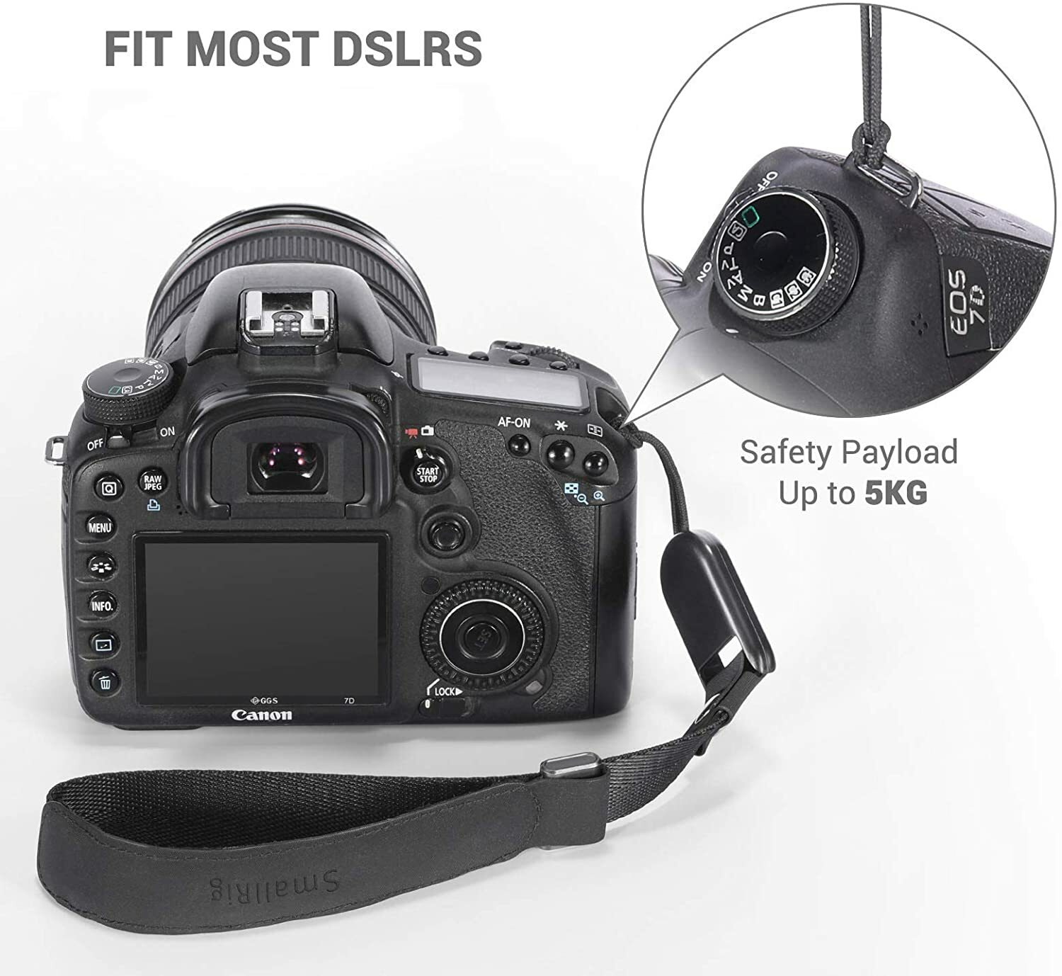 SmallRig Camera Wrist Strap with 2 Quick Release Clips for DSLR/SLR Camera