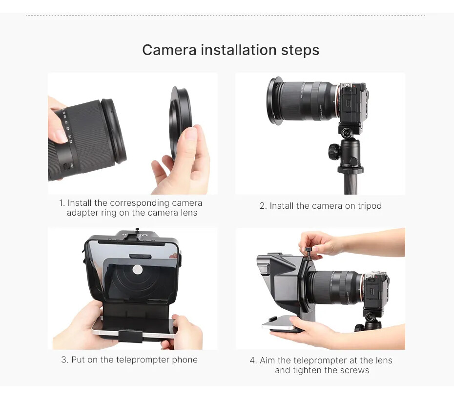 Teleprompter Prompter for Smartphone Phone DSLR Camera Video Making Live Stream
